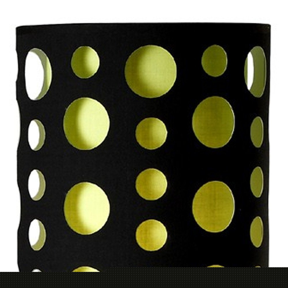 66" Steel Novelty Floor Lamp With Black And Green Drum Shade