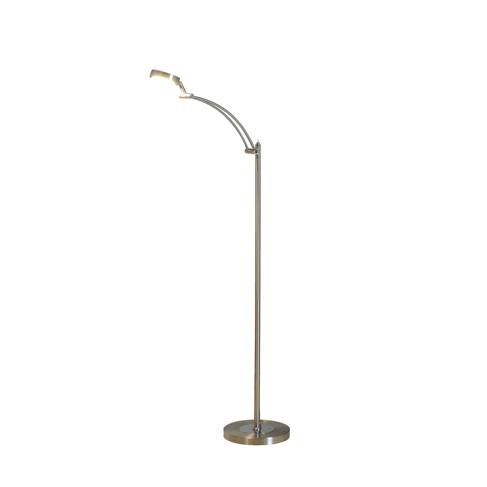 54" Silver Adjustable LED Task Floor Lamp With Silver