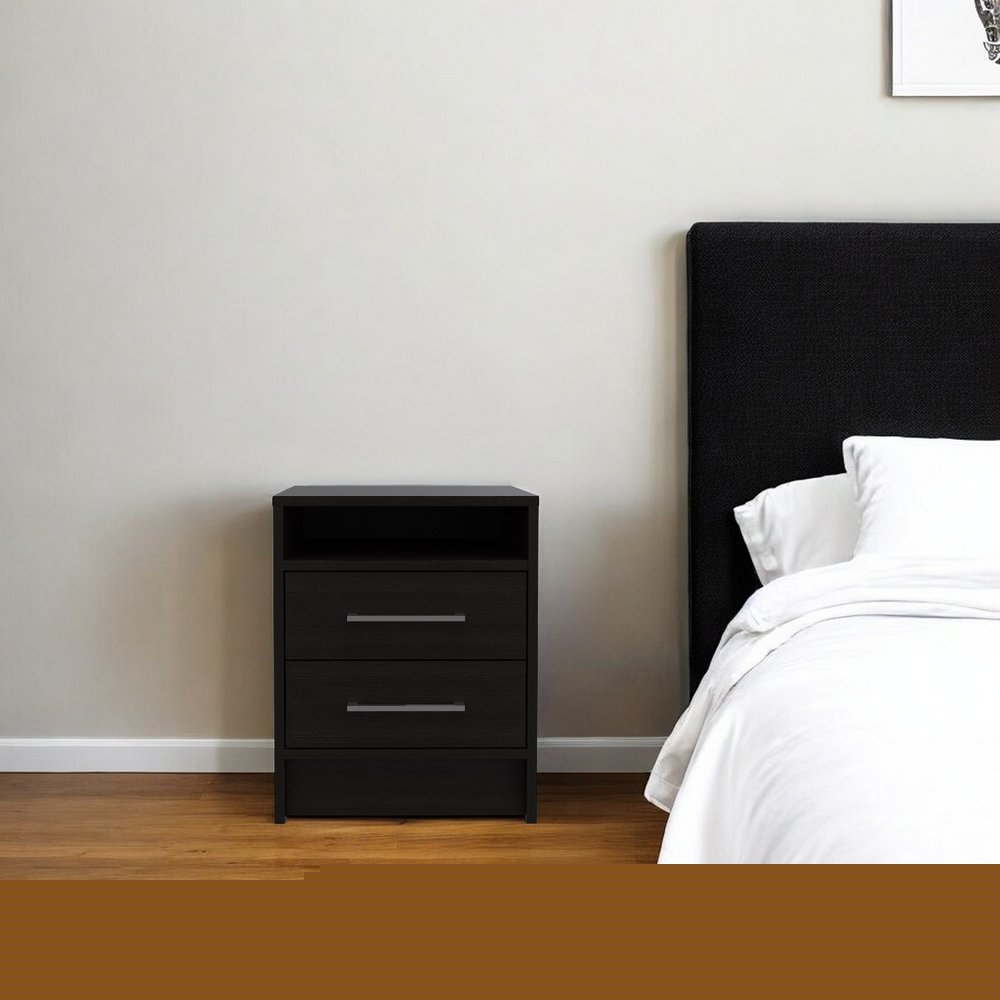 20" Wood Two Drawer Nightstand