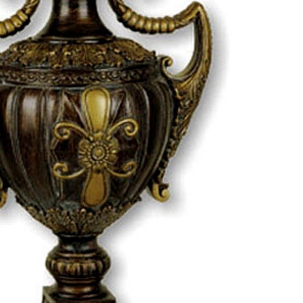31" Gold Bedside Lamp With Bell Shade