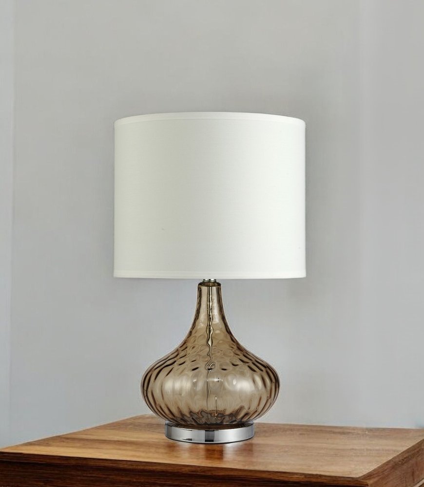 Brown Textured Glass Table Lamp