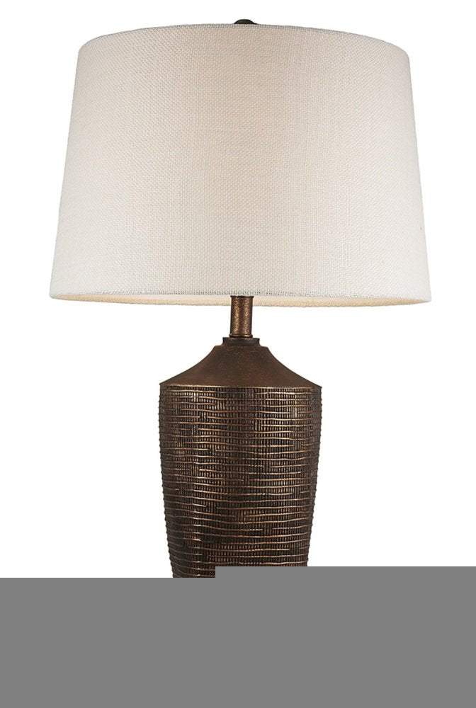 Fantastic Rustic Ribbed Bronze Table Lamp