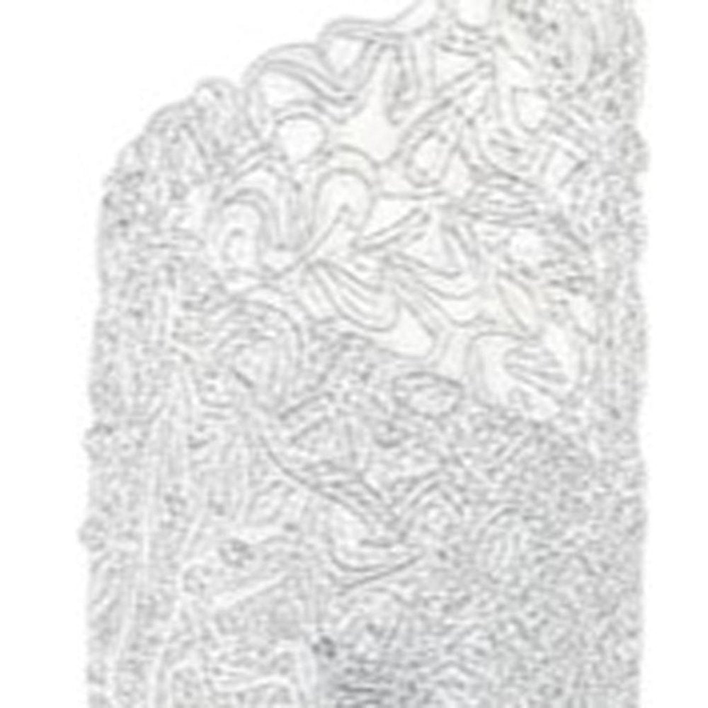 22" Silver Bedside Table Lamp With White Swirl Novelty Shade