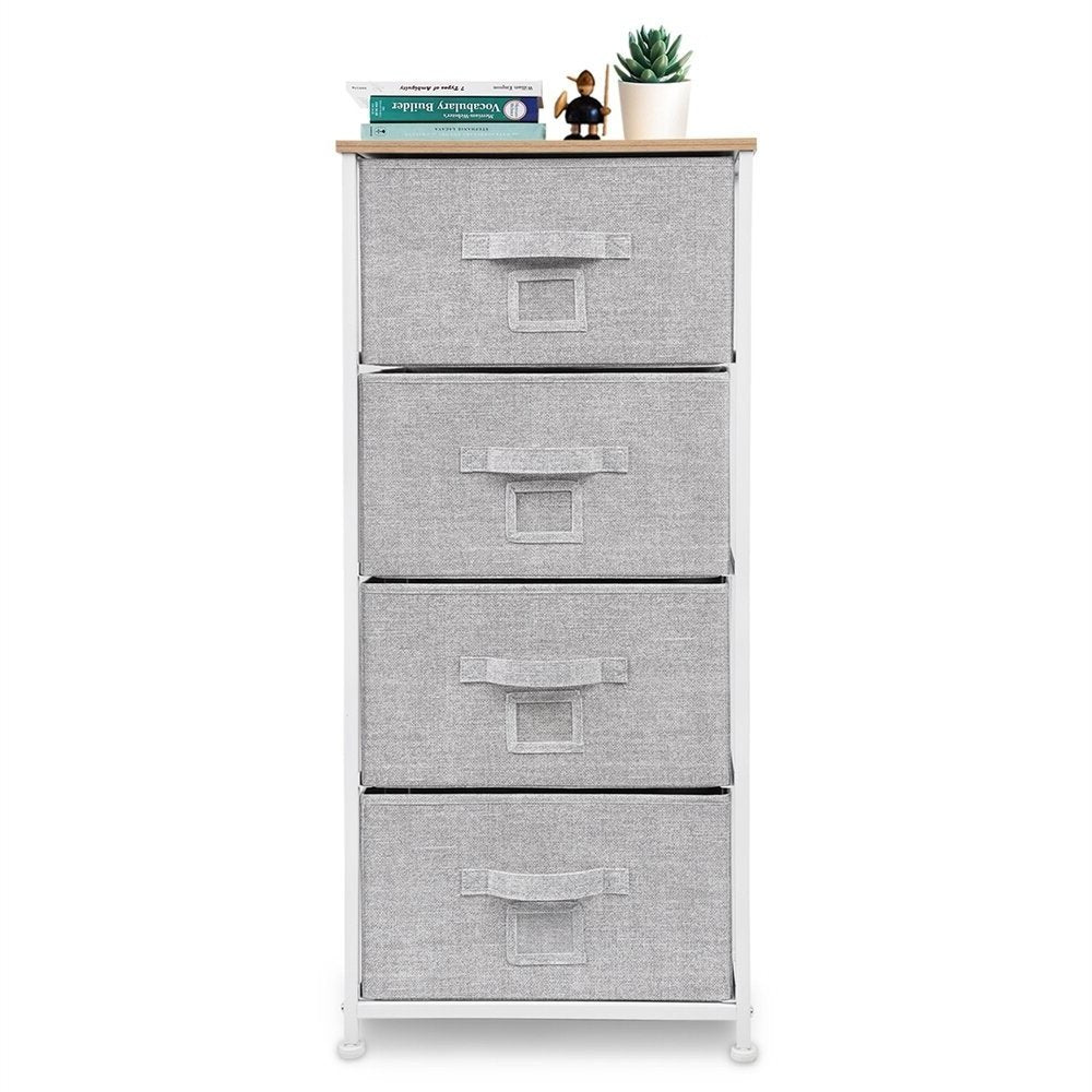 18" Brown and White Accent Cabinet With Four Drawers