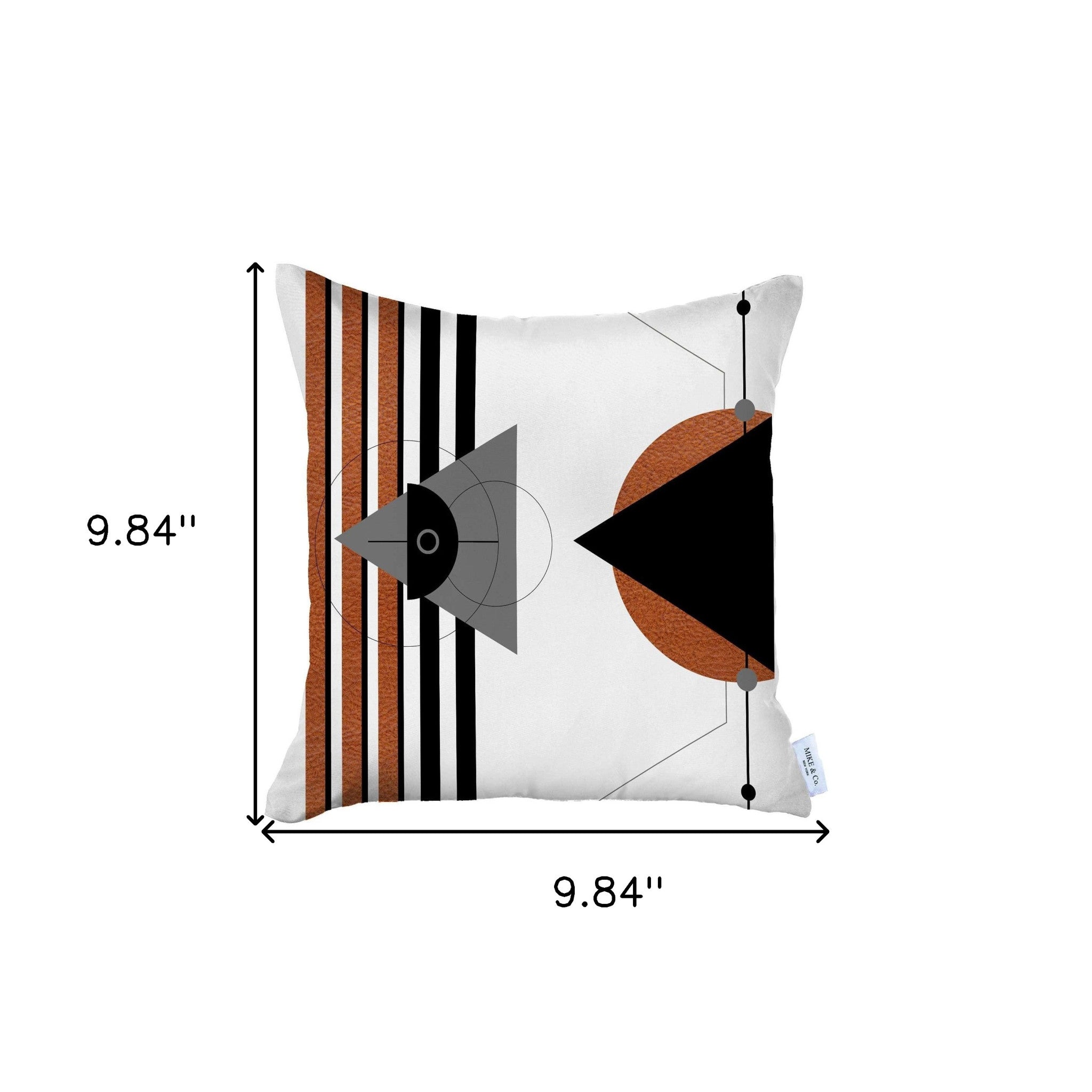18" Black and Orange Abstract Throw Pillow Cover