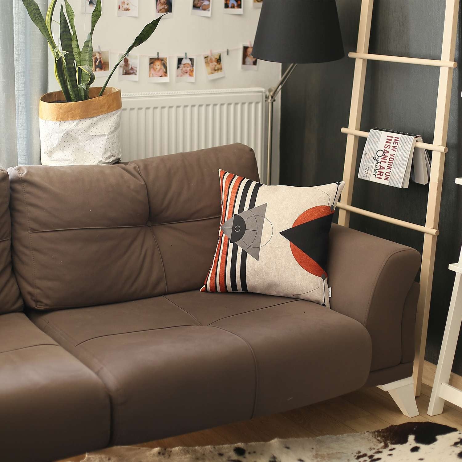 18" X 18" Black And Grey Abstract Zippered Handmade Polyester Throw Pillow Cover