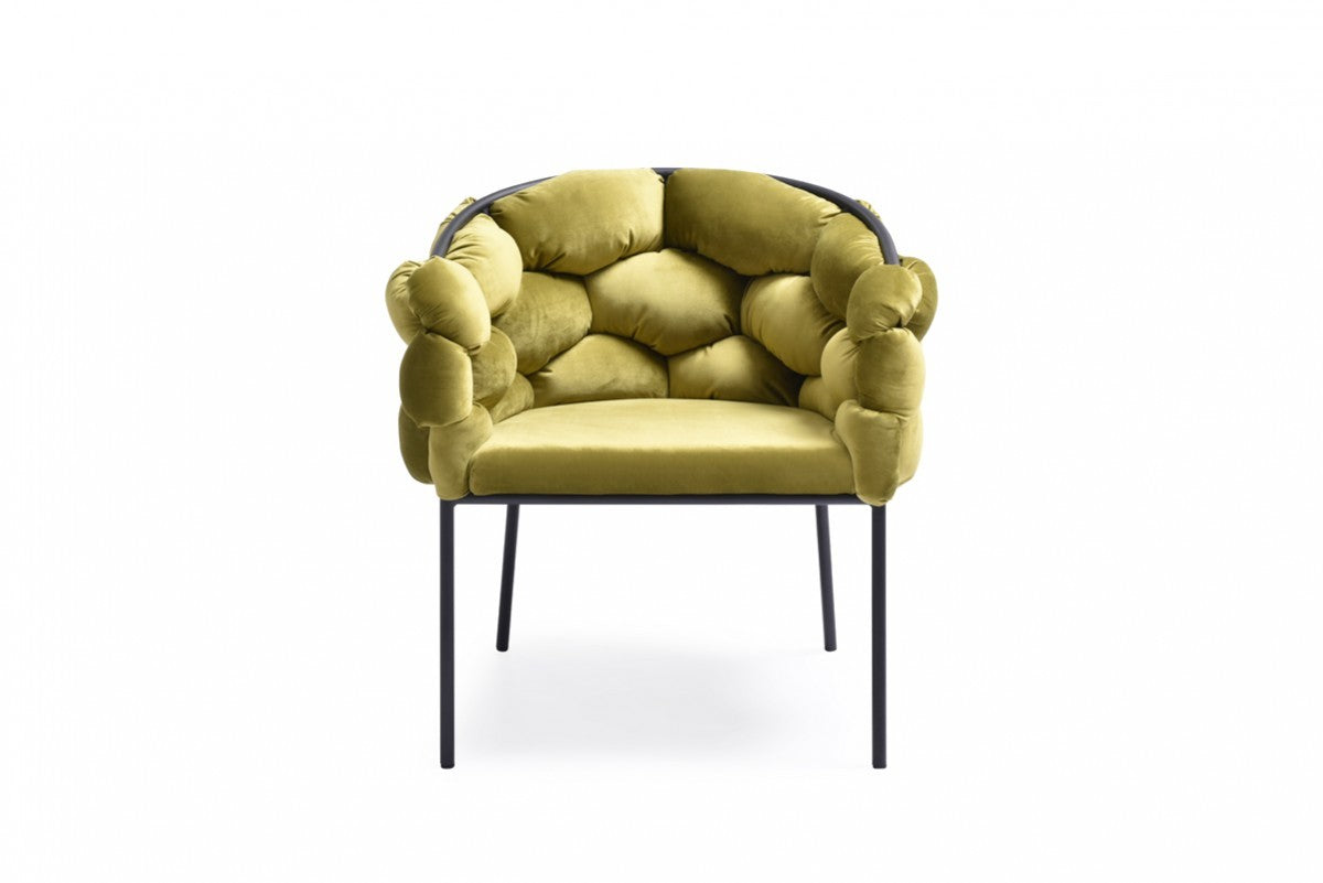 Green And Black Upholstered Fabric Dining Arm Chair