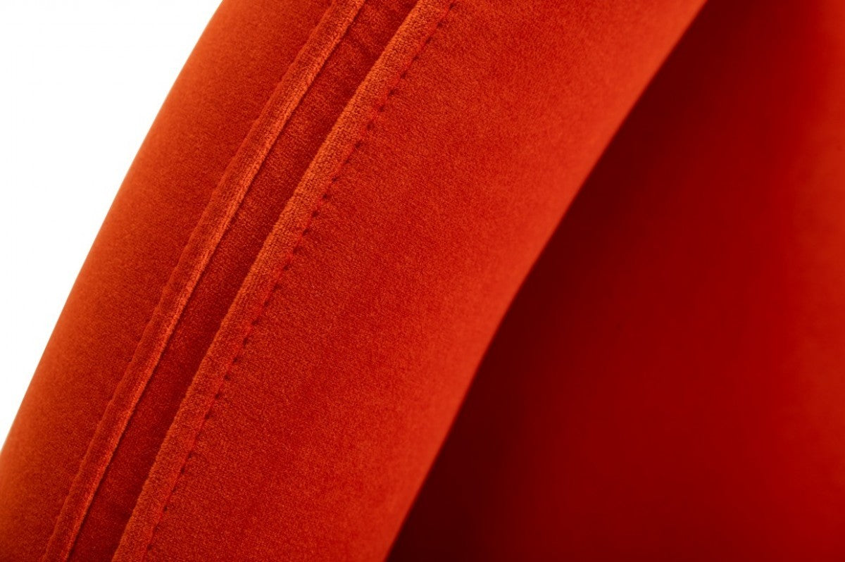 Orange and Black Upholstered Fabric Dining Arm Chair