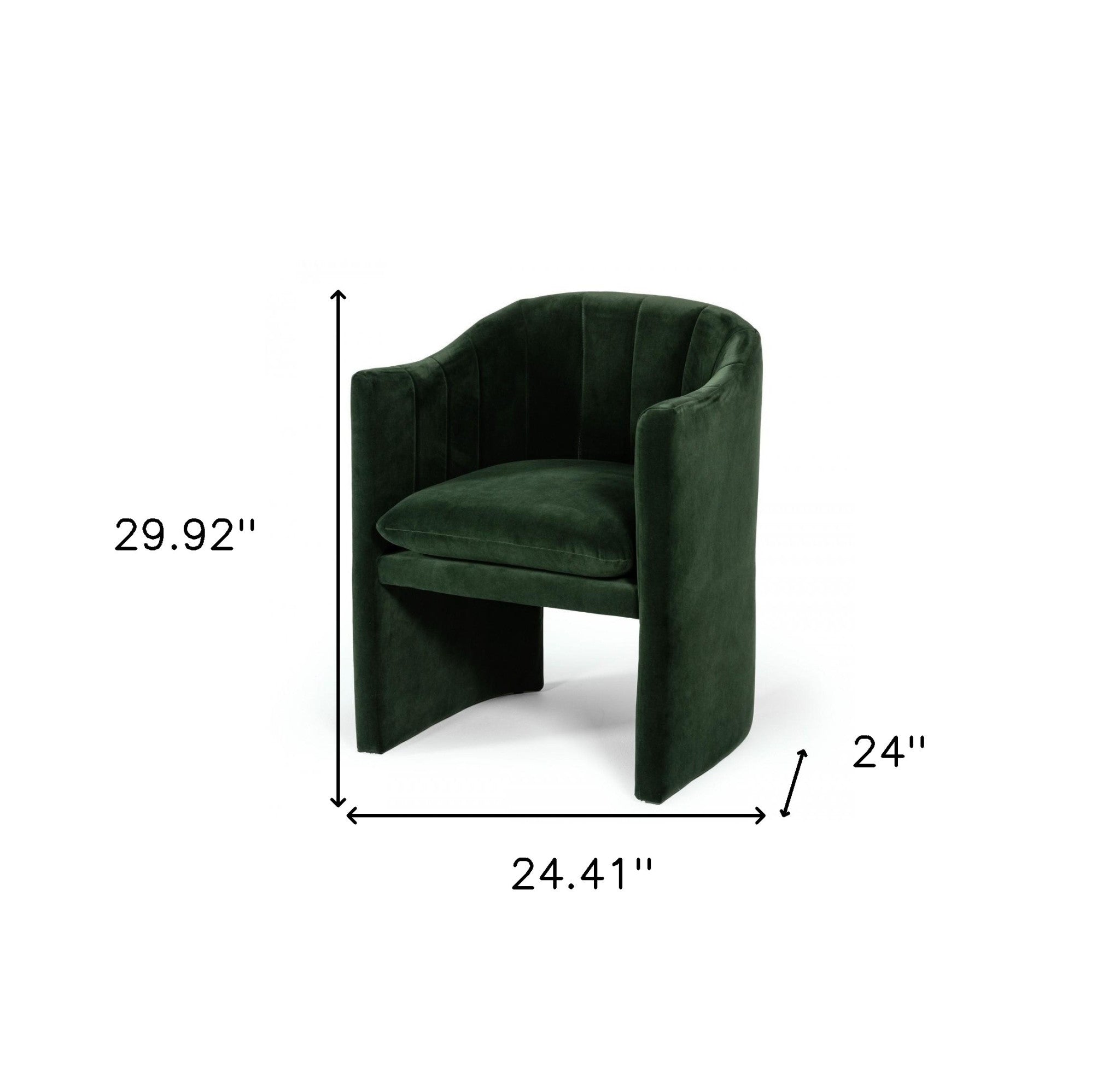 Green Upholstered Velvet Dining Arm Chair
