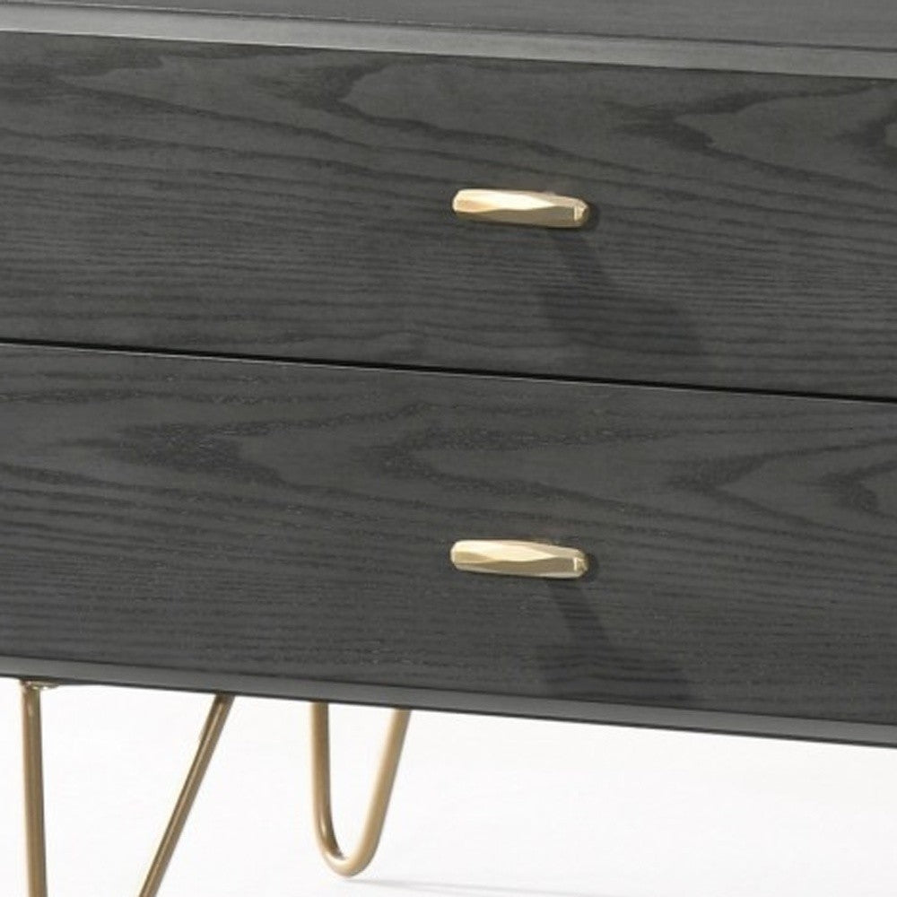18" Wood Two Drawer Nightstand