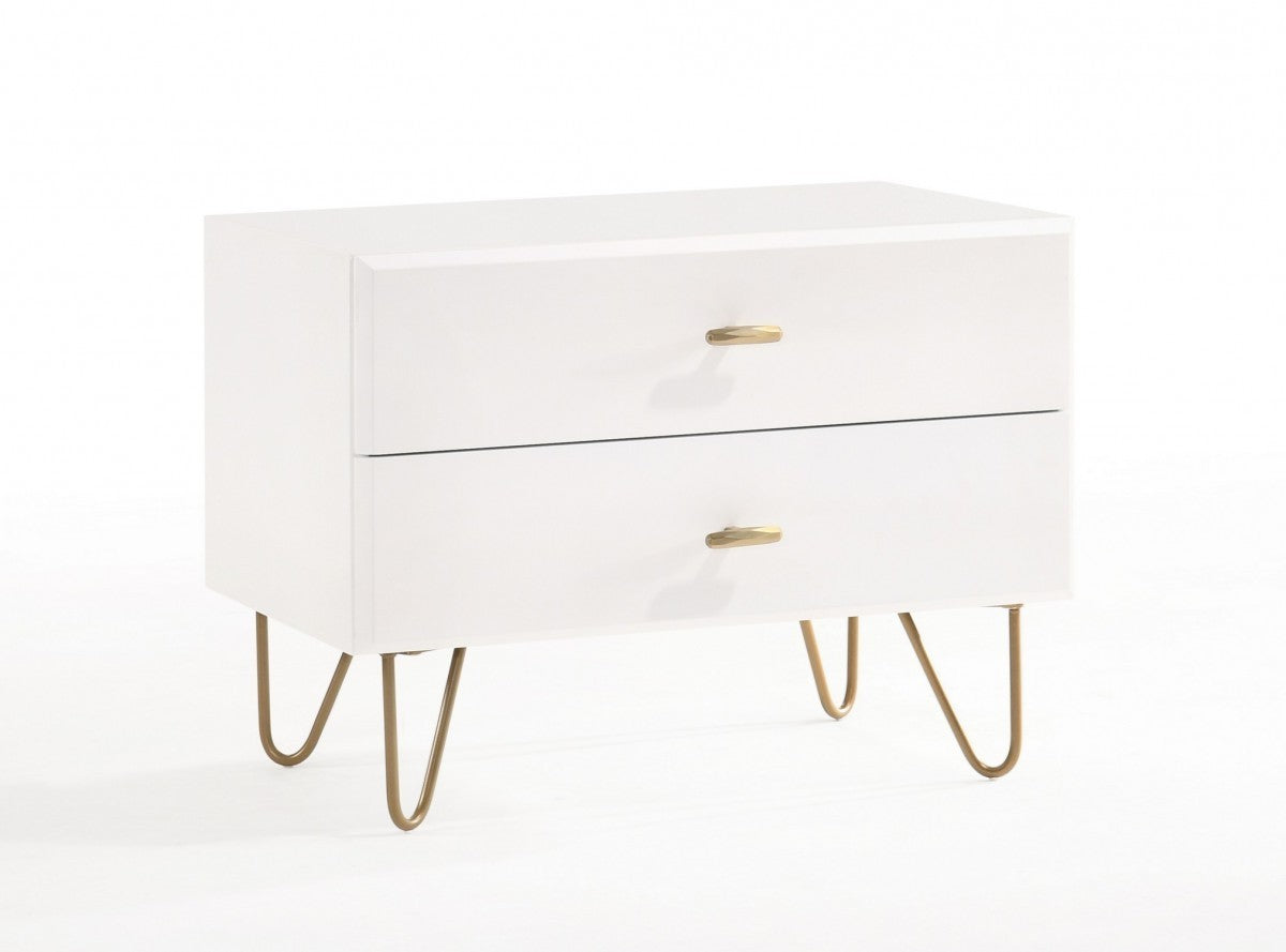 18" Wood Two Drawer Nightstand