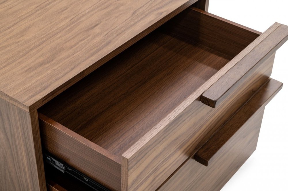 18" Wood Two Drawer Nightstand
