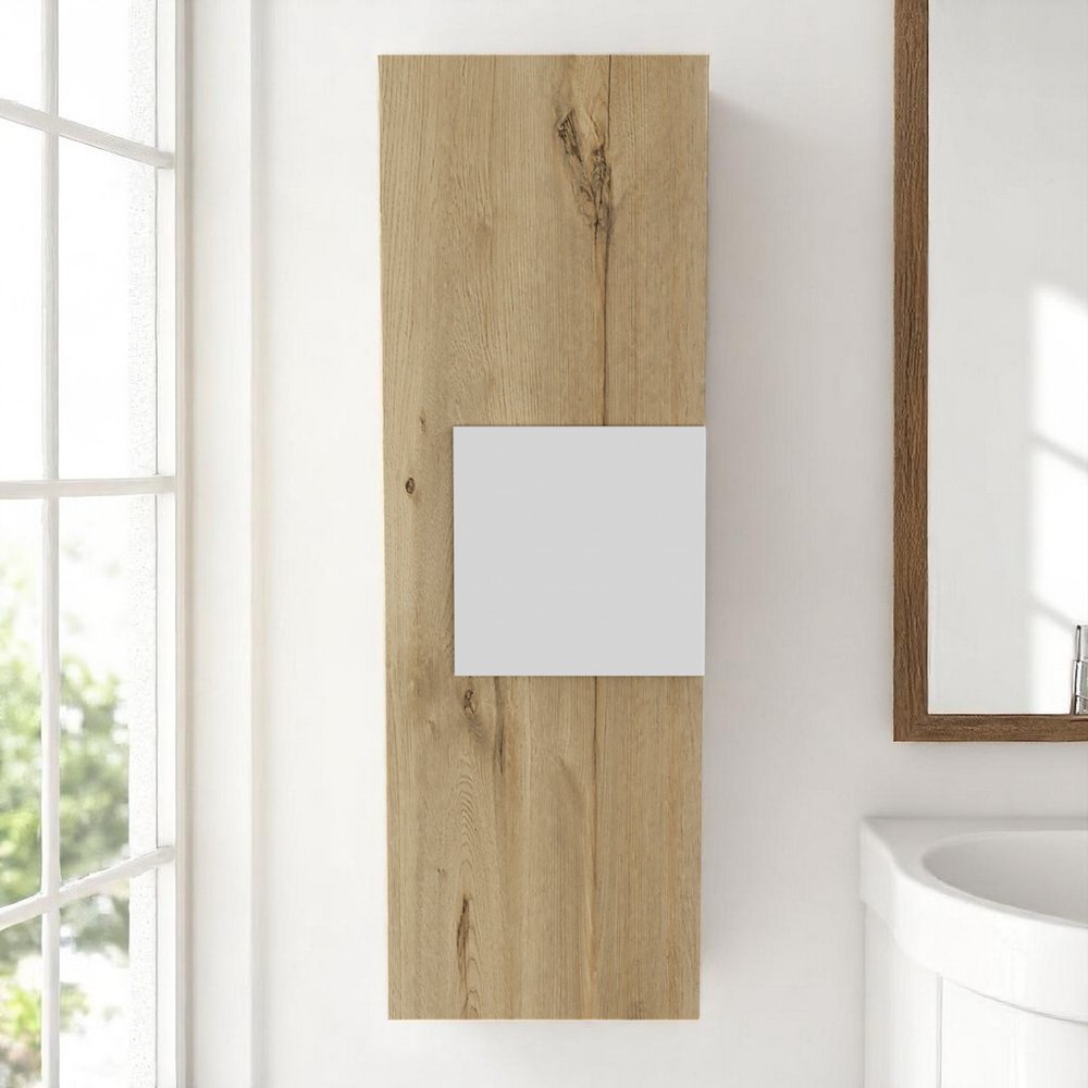 Light Oak and White Multi Purpose Vertical Hanging Cabinet
