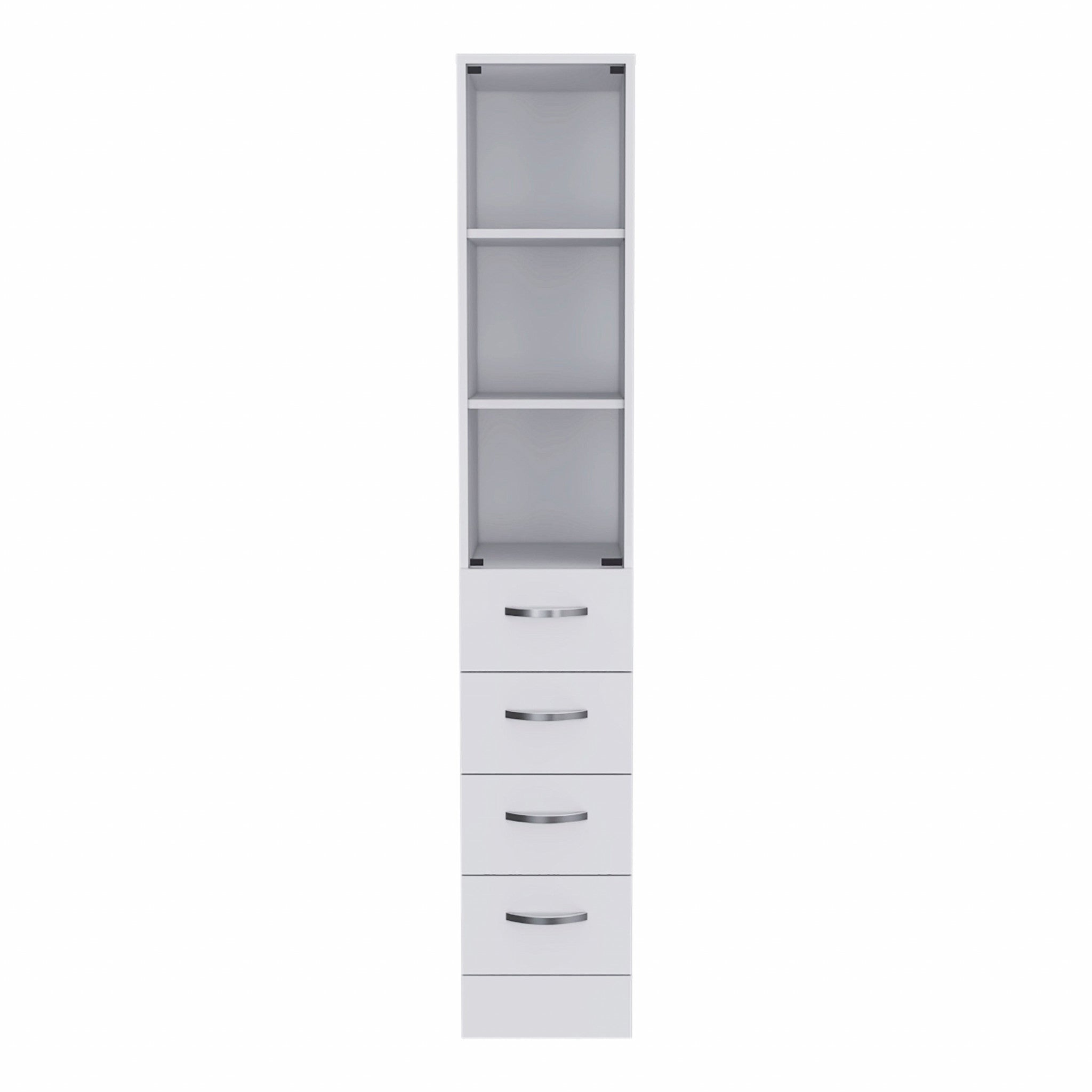 12" White Wood Linen Cabinet