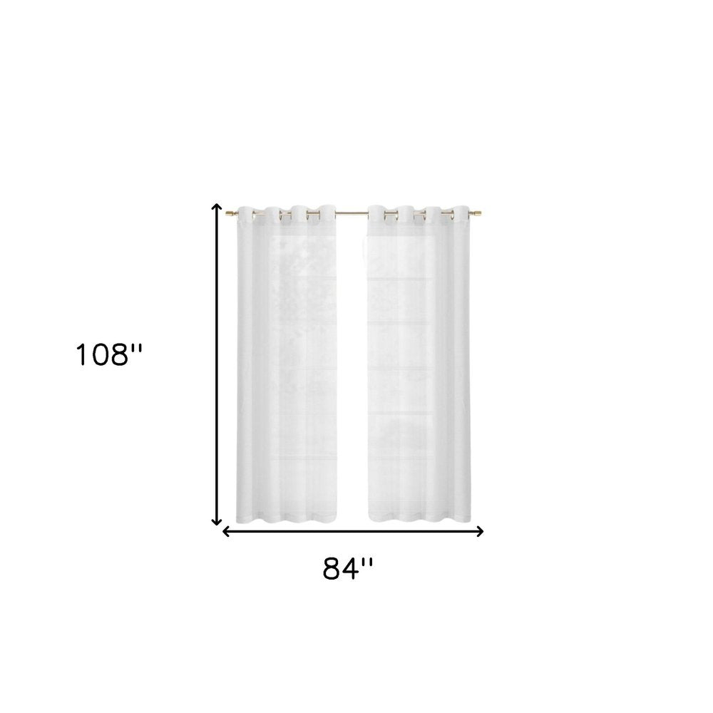 Set of Two 84" White Solid Modern Window Panels