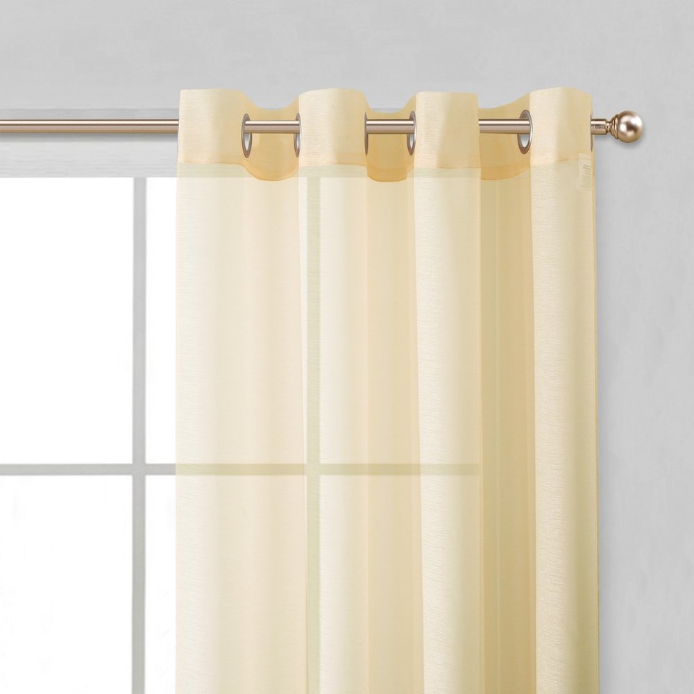 Set of Two 84" Beige Solid Modern Window Panels