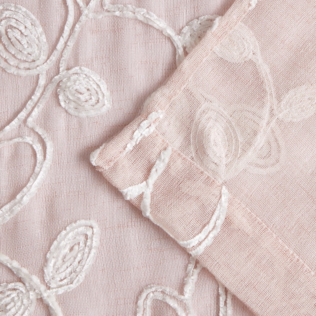 Set of Two 84" Blush Floral Embroidered Window Panels