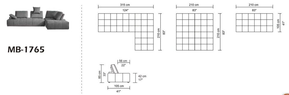 Gray Polyester Modular L Shaped Two Piece Sofa and Chaise Sectional And Toss Pillows