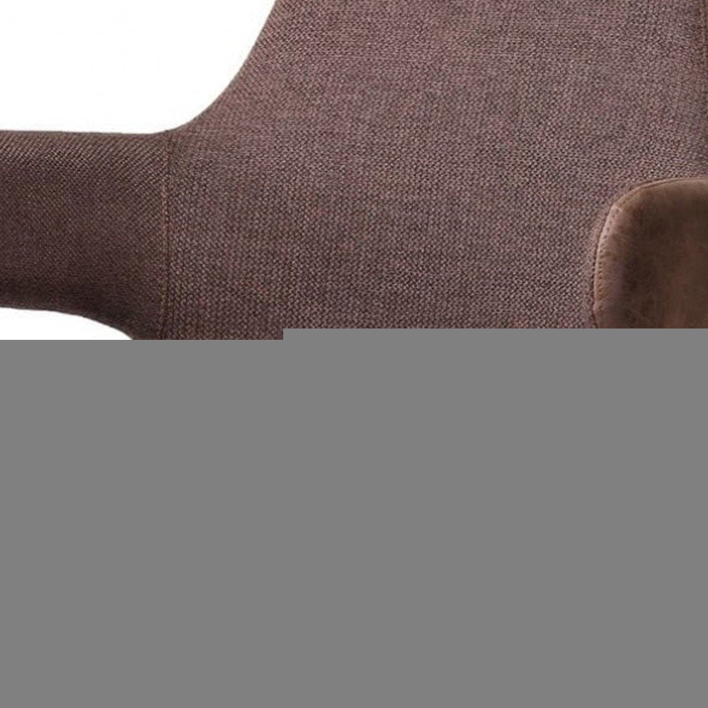 23" Brown And Black Upholstered Arm Chair