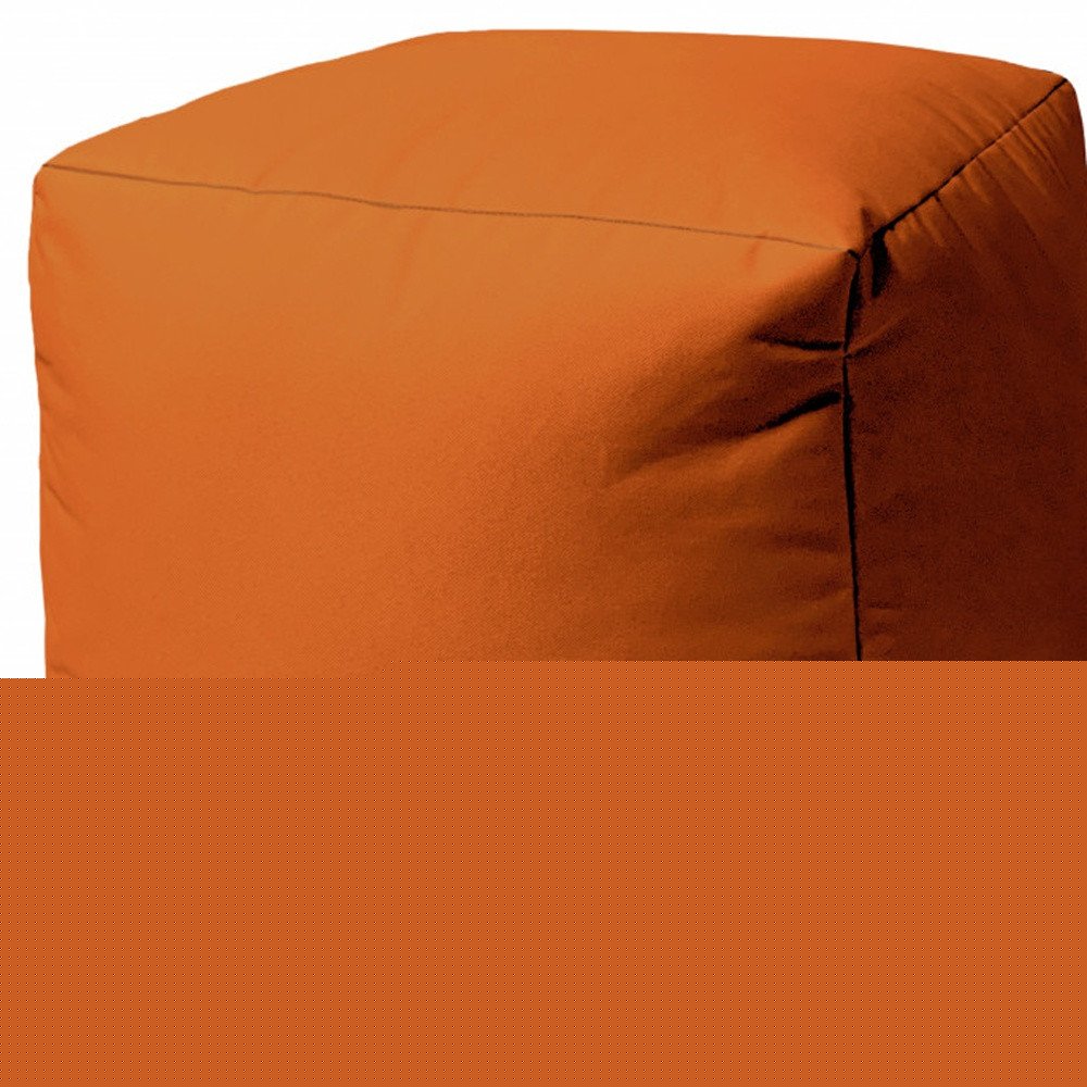 17" Cool Orange Solid Color Indoor Outdoor Pouf Cover
