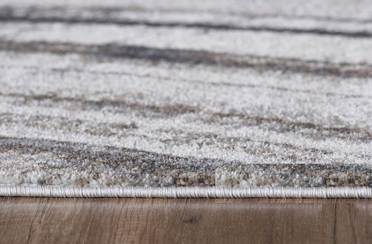 7' X 10' Gray and Ivory Abstract Area Rug