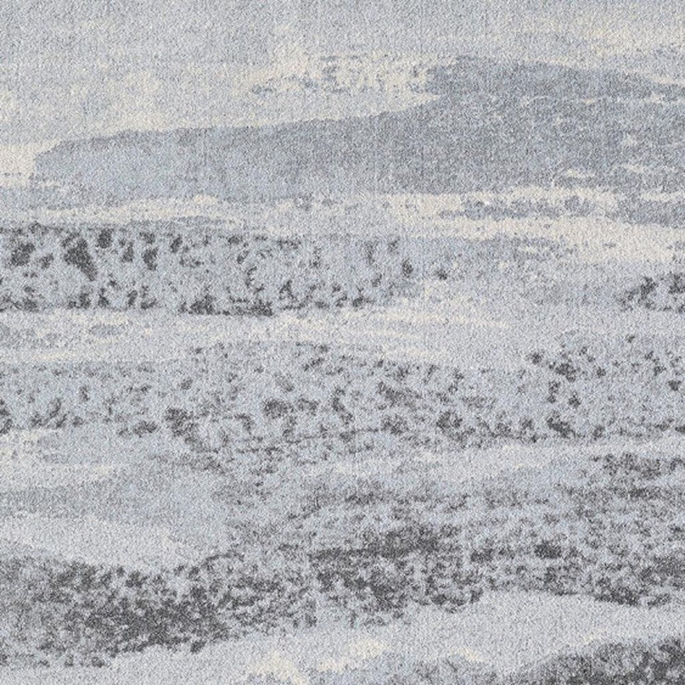 7' X 10' Blue and Gray Abstract Area Rug