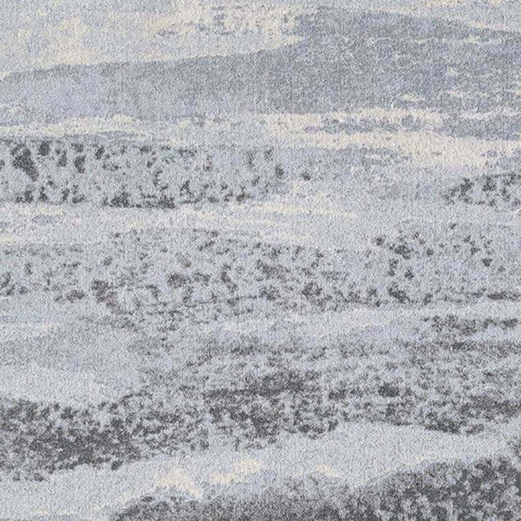 8' X 11' Blue and Gray Abstract Area Rug