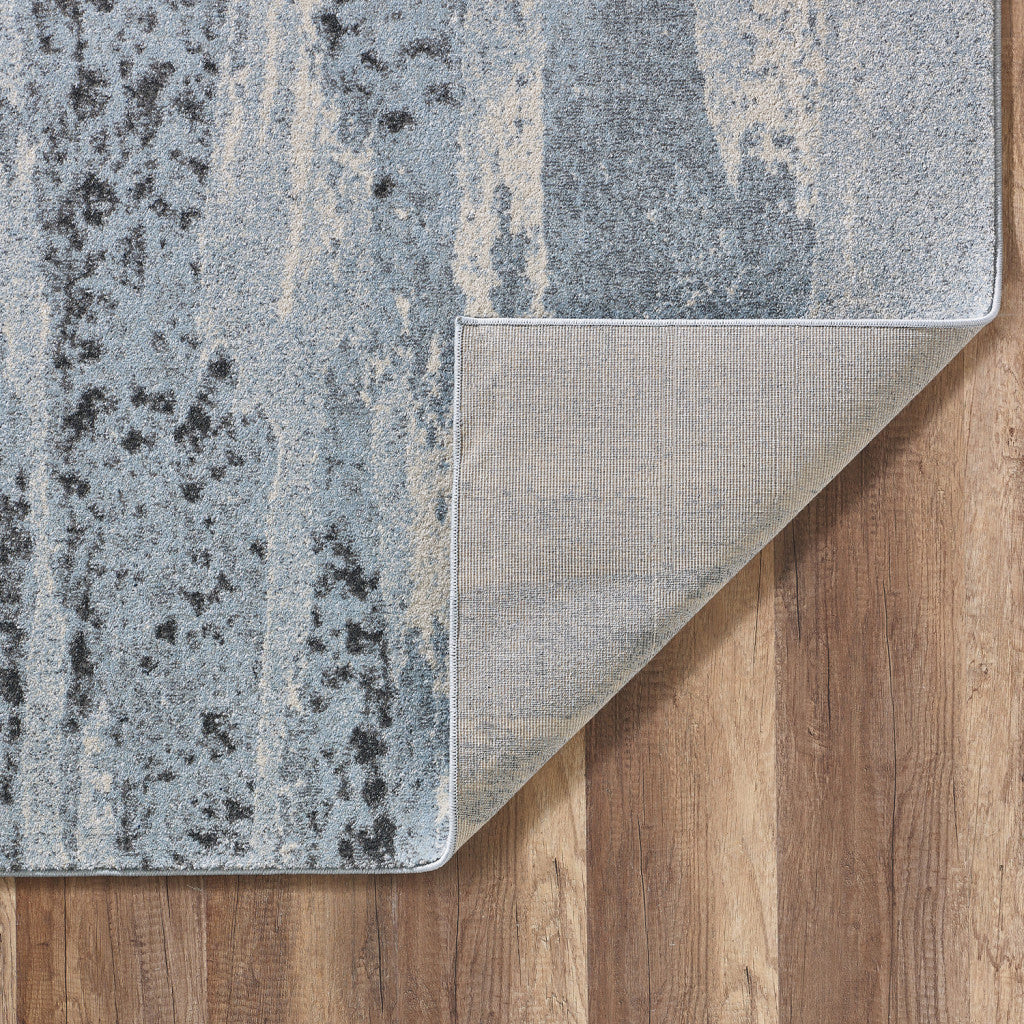 8' X 11' Blue and Gray Abstract Area Rug