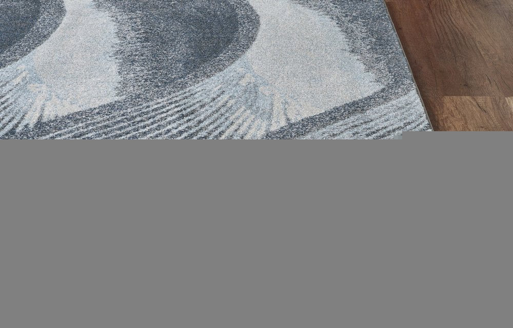 5' X 8' Blue and Gray Abstract Area Rug