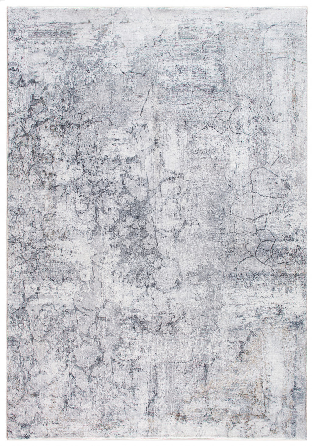 8' X 10' Gray And Ivory Abstract Area Rug