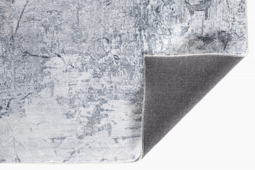 8' X 10' Gray And Ivory Abstract Area Rug