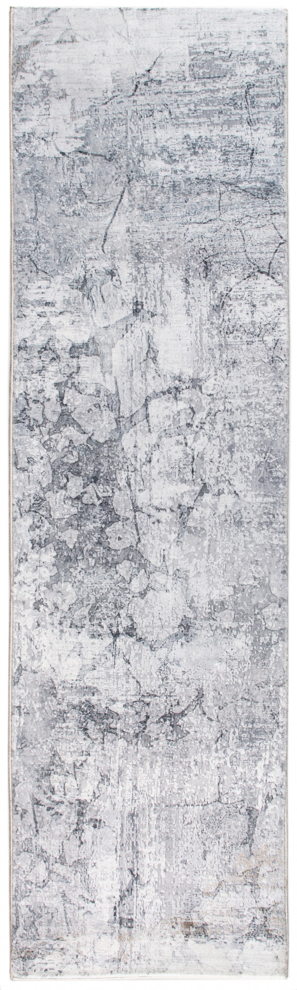 8' X 10' Gray And Ivory Abstract Area Rug