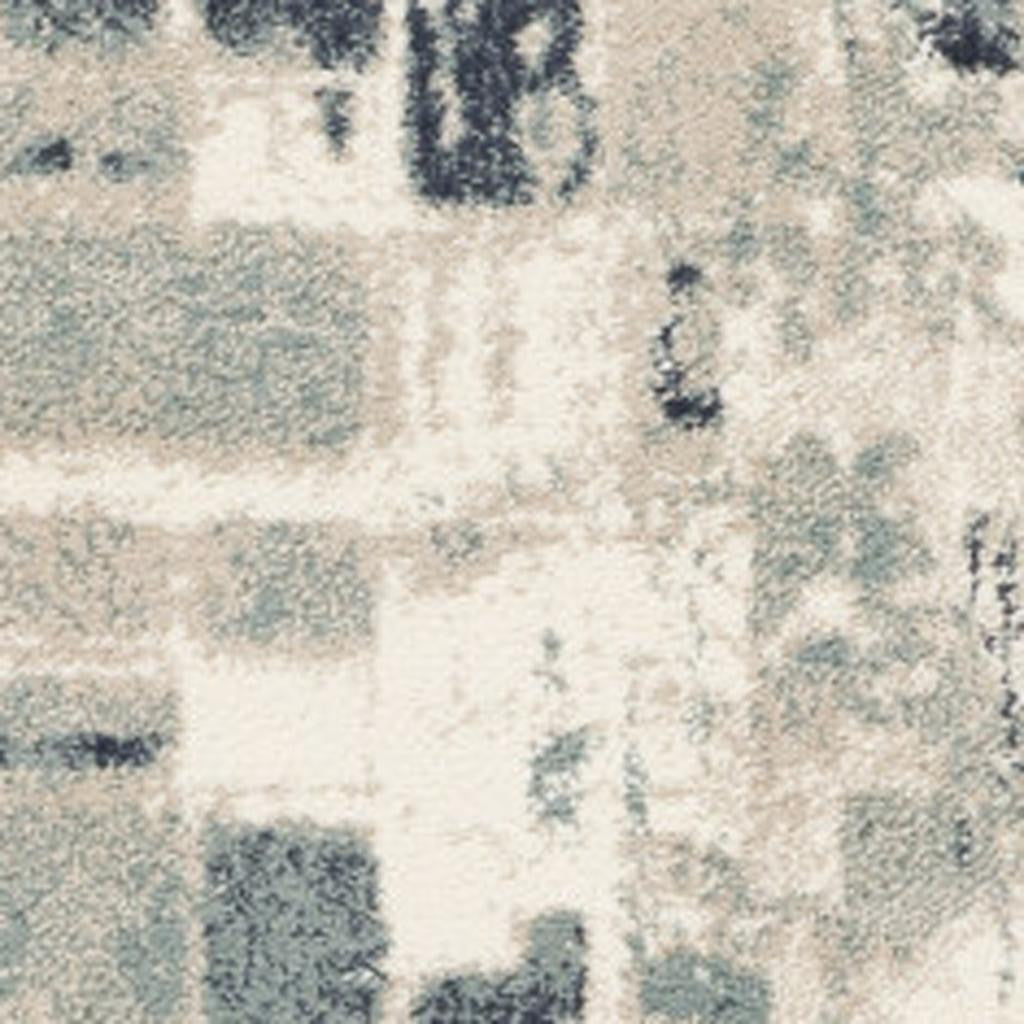 3' X 5' Blue and Beige Abstract Area Rug
