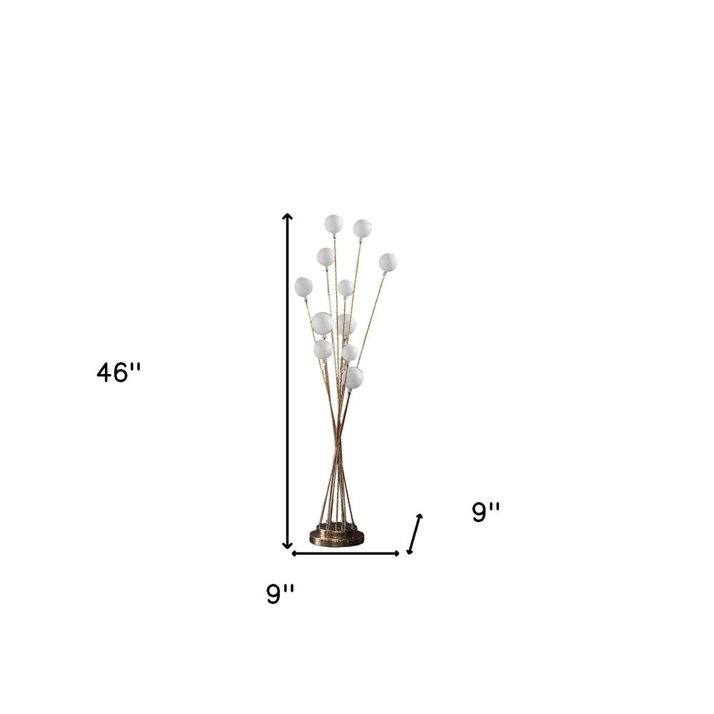 46" Gold 11 LED Novelty Floor Lamp With White