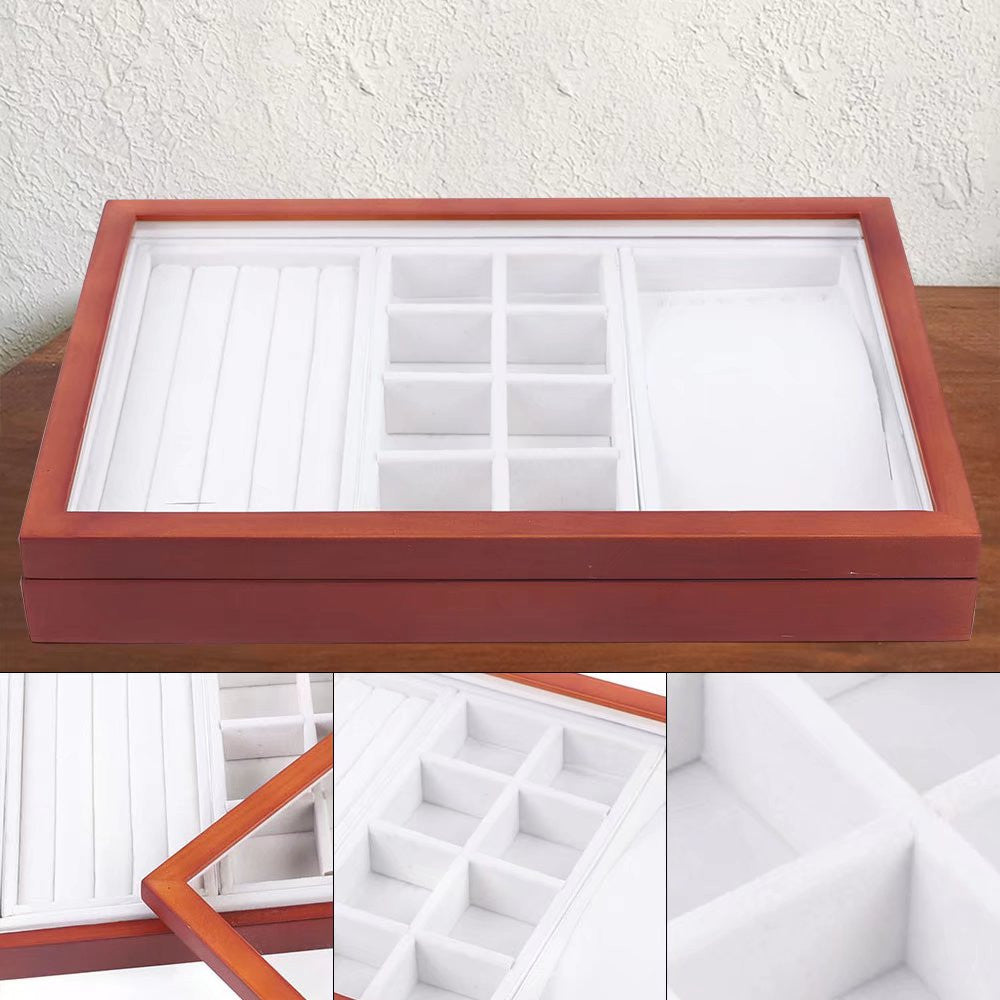 Maple Brown Multi Function Wooden Jewelry Organizer Box
