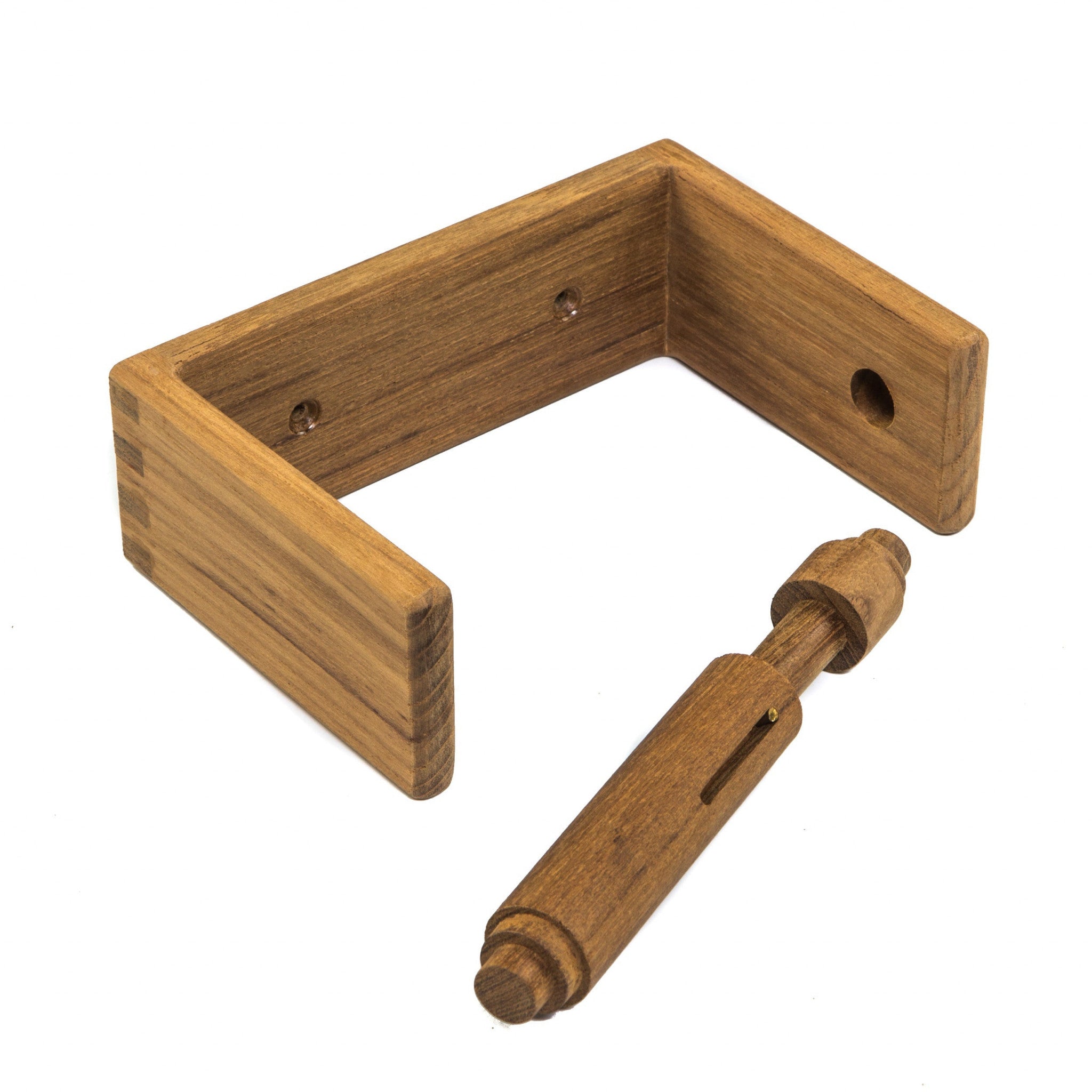 Traditional Solid Teak Wall Mount Toilet Paper Holder