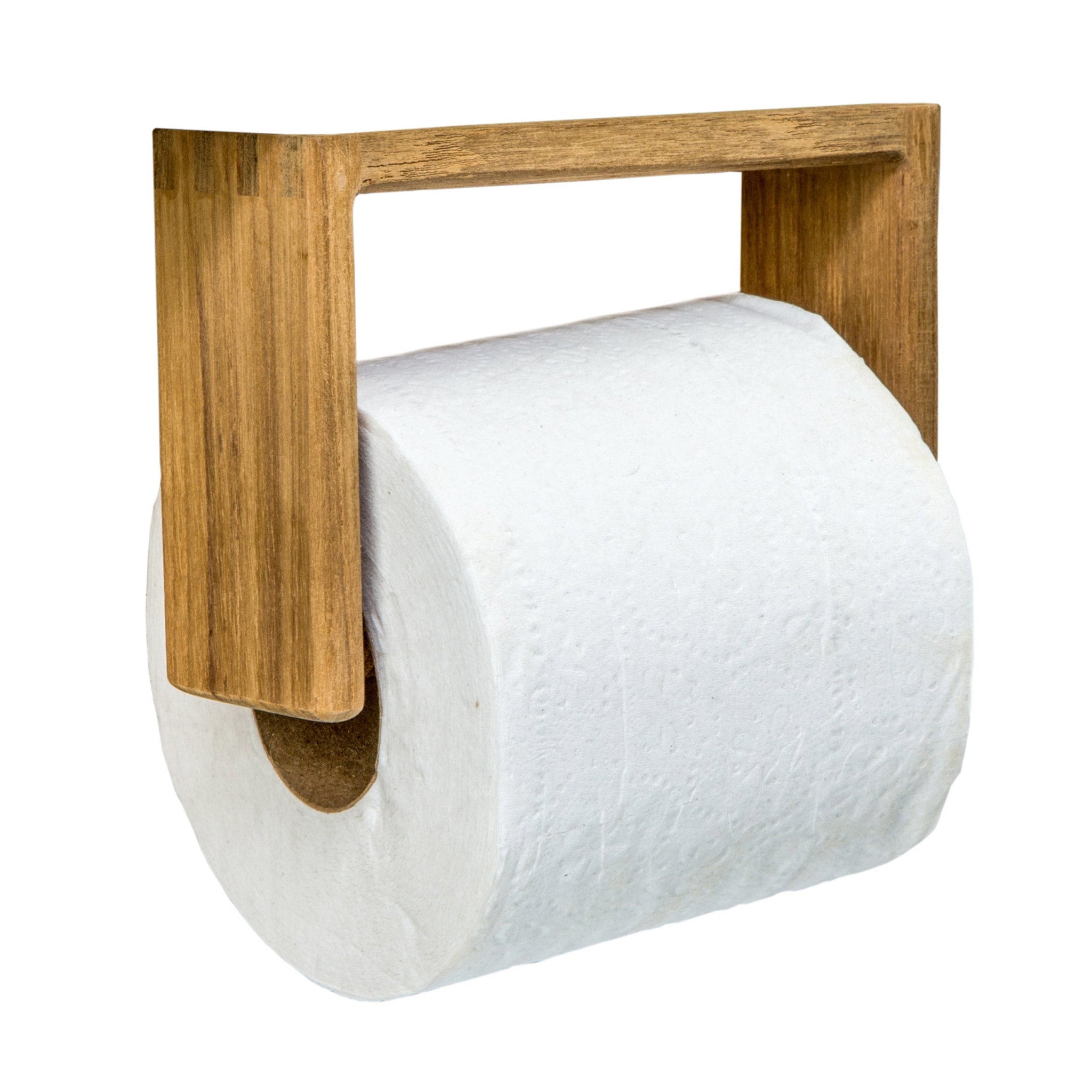 Traditional Solid Teak Wall Mount Toilet Paper Holder