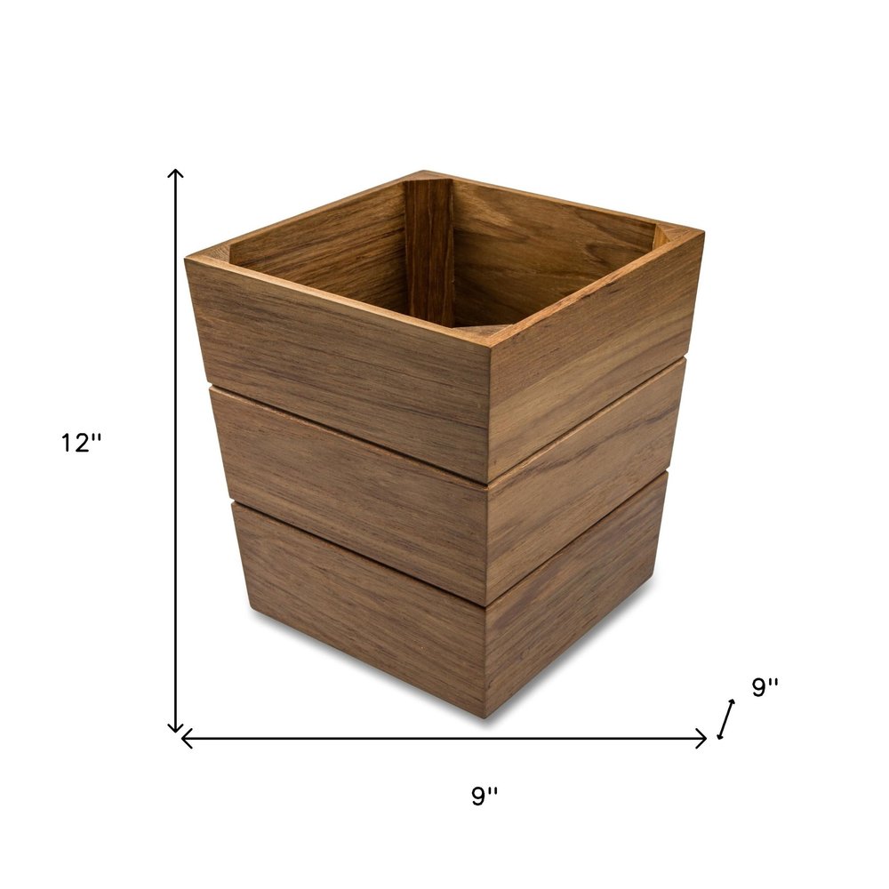 12" Brown Waste Basket