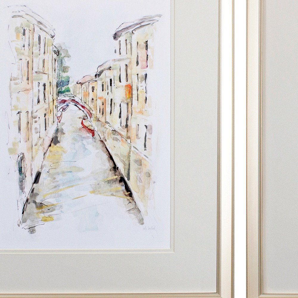 Set of Two Brown Streets of Venice Framed Art