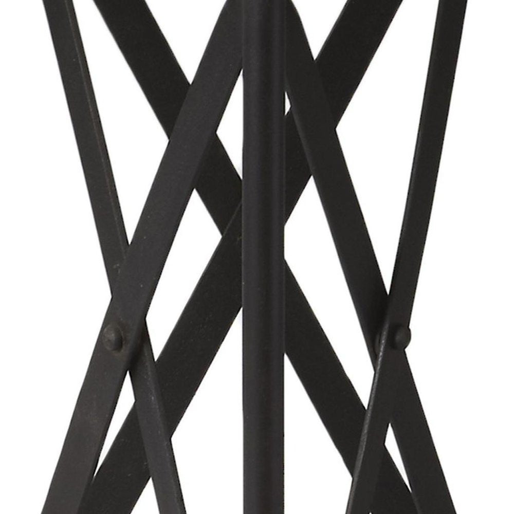 23" Black Industrial Rolling Round End Table