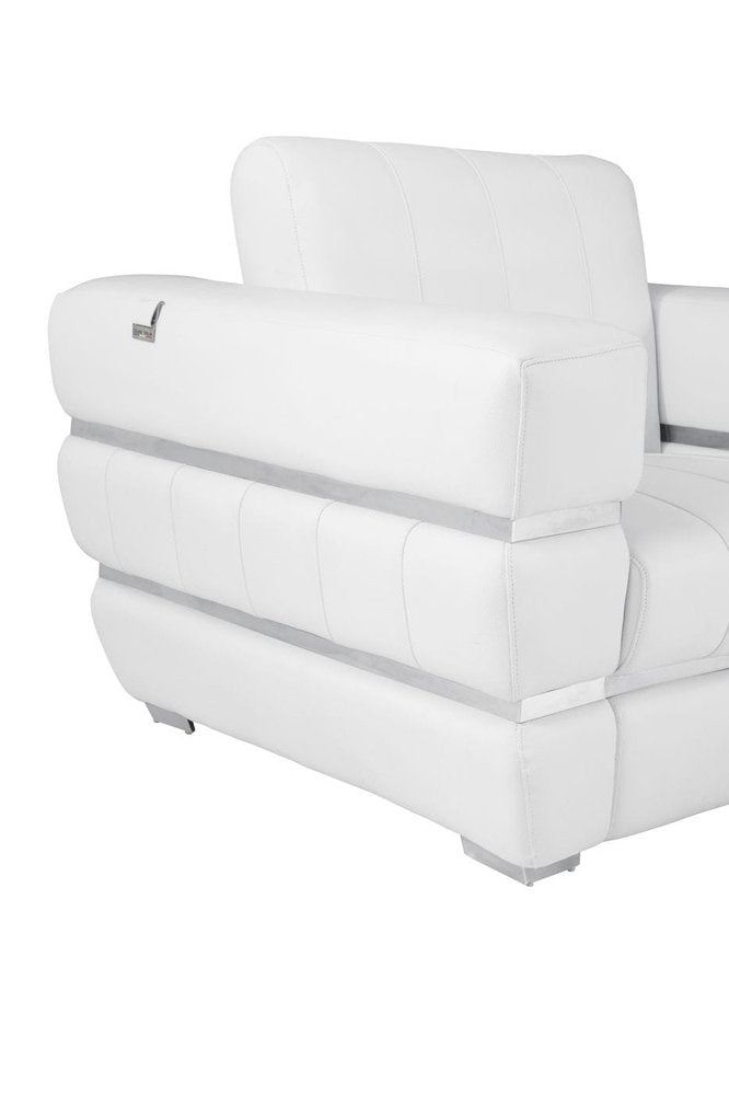 48" Camel And Silver Italian Leather Arm Chair