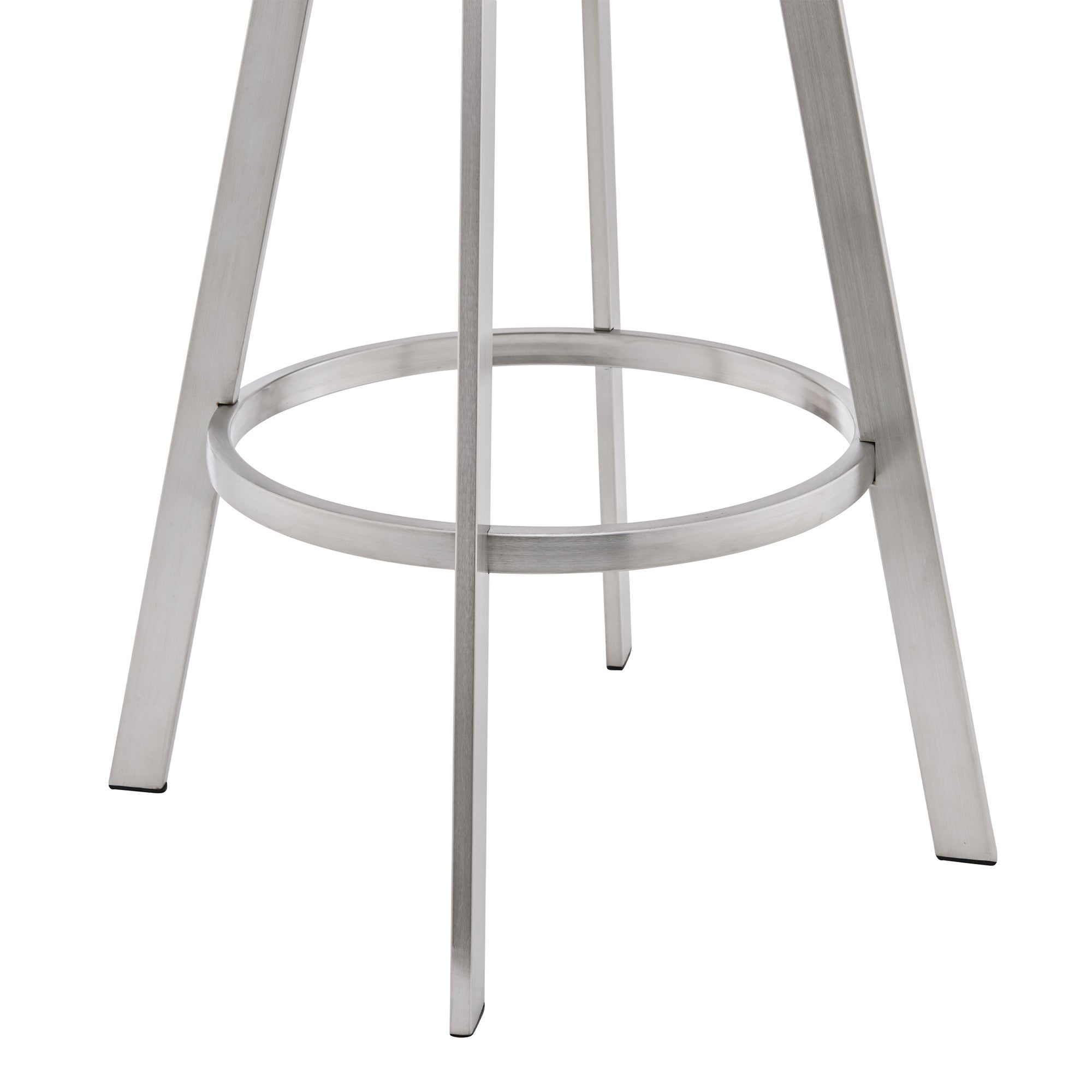 25" Gray And Silver Fabric And Iron Backless Counter Height Swivel Bar Chair