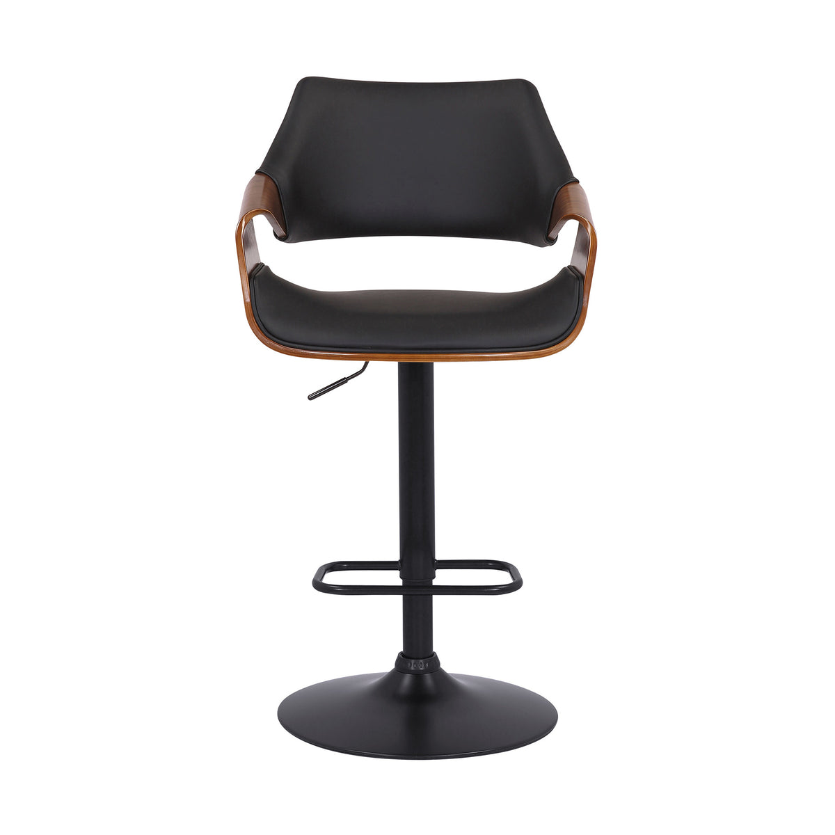 Black Fabric And Iron Adjustable Height Swivel Bar Chair