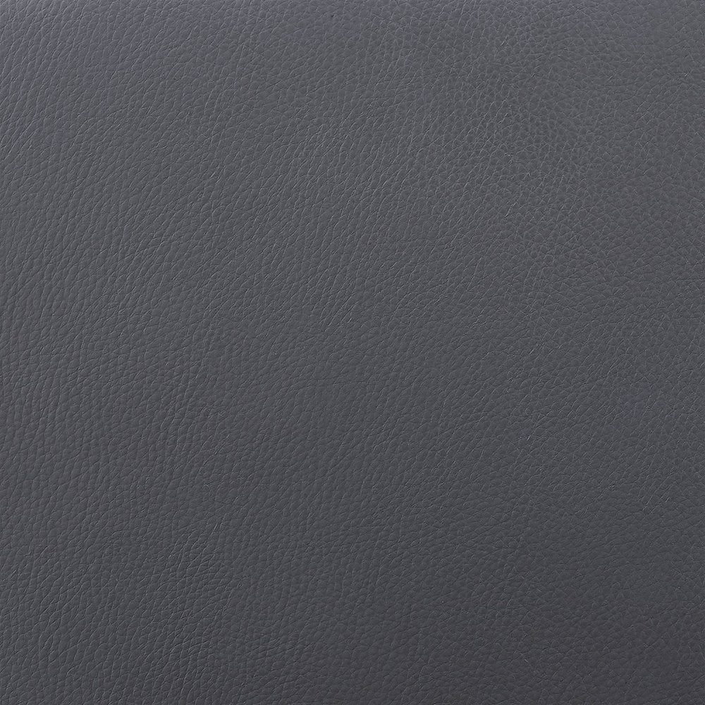 26" Gray And Black Faux Leather And Iron Swivel Low Back Counter Height Bar Chair