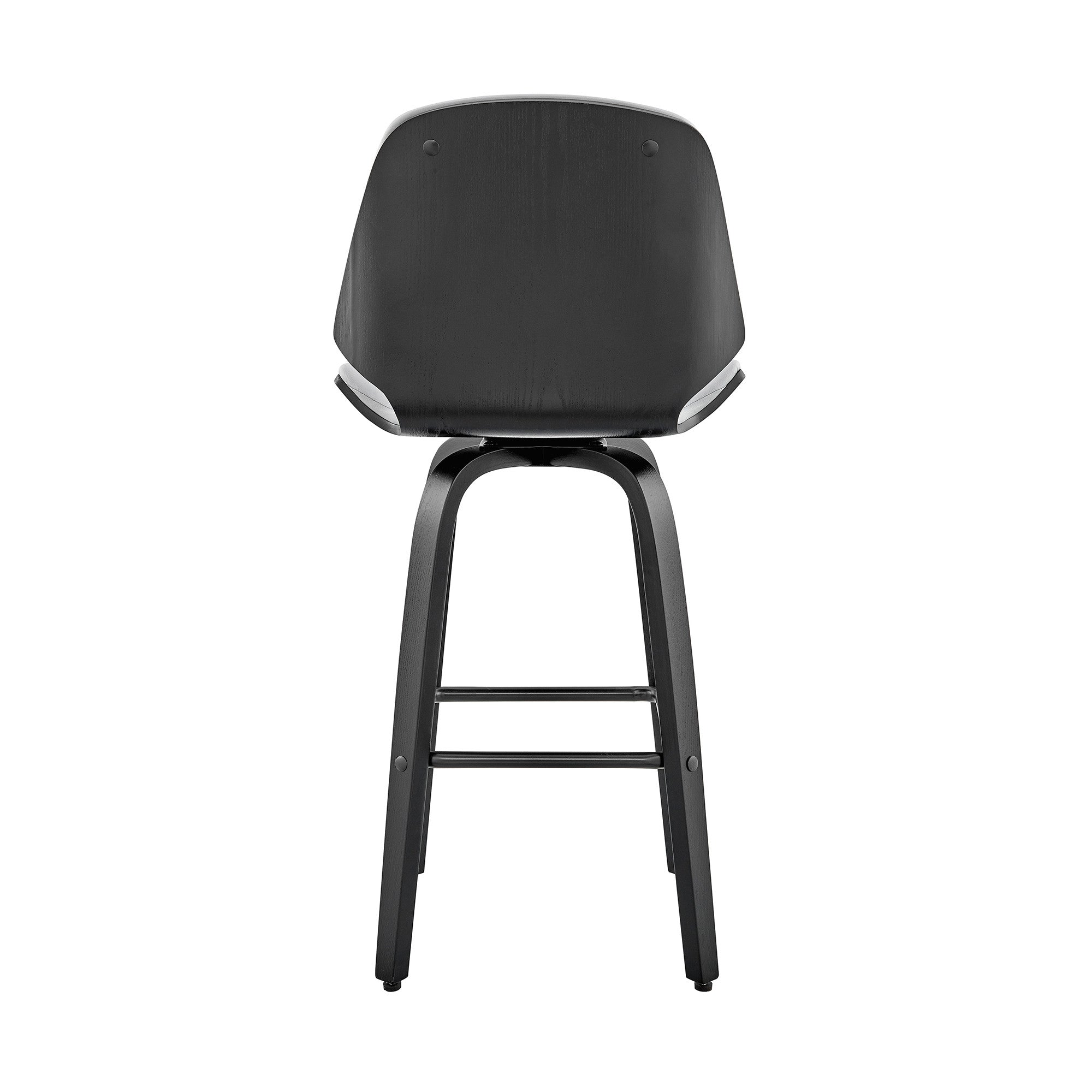 26" Gray And Black Fabric And Iron Counter Height Swivel Bar Chair