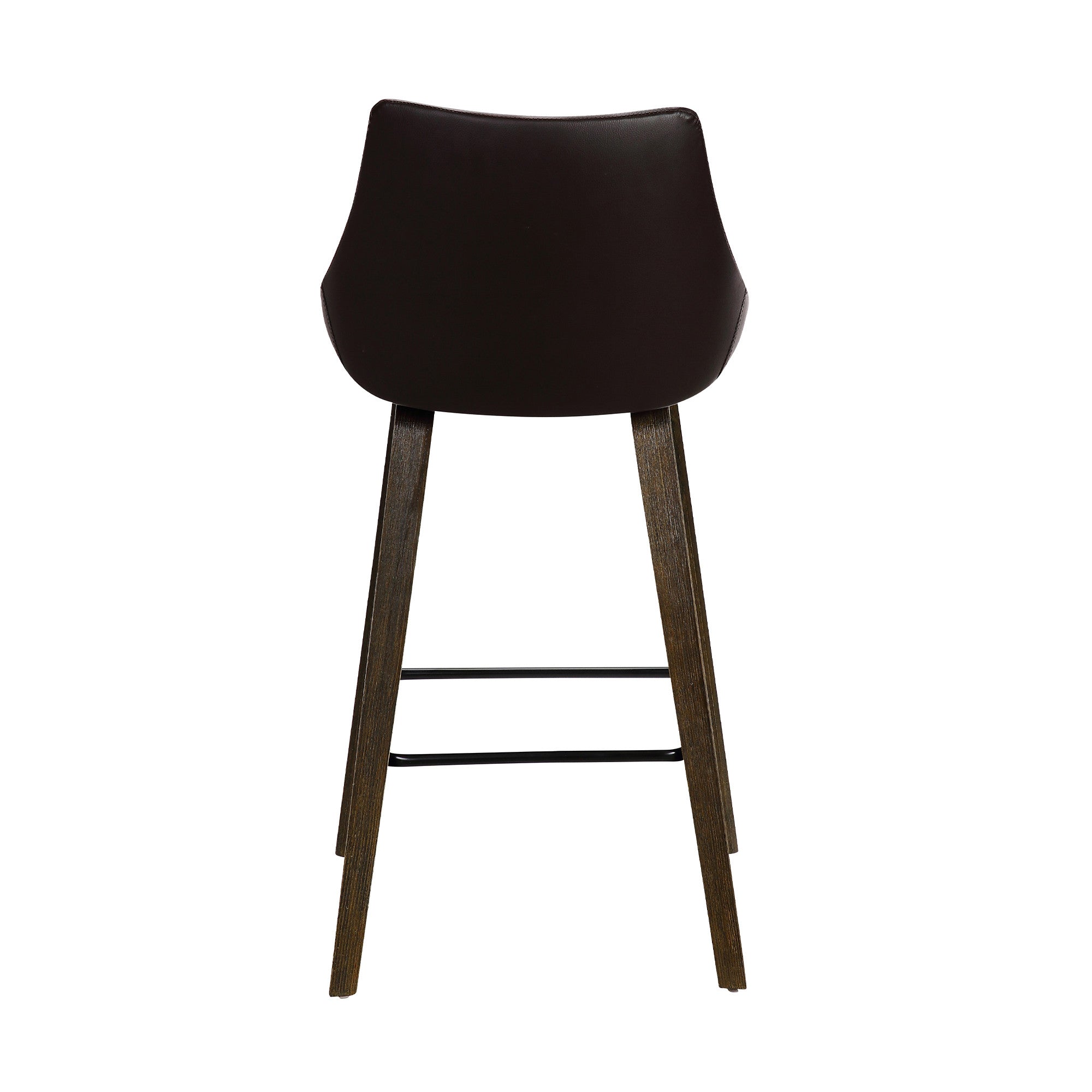 26" Brown Fabric And Iron Counter Height Bar Chair