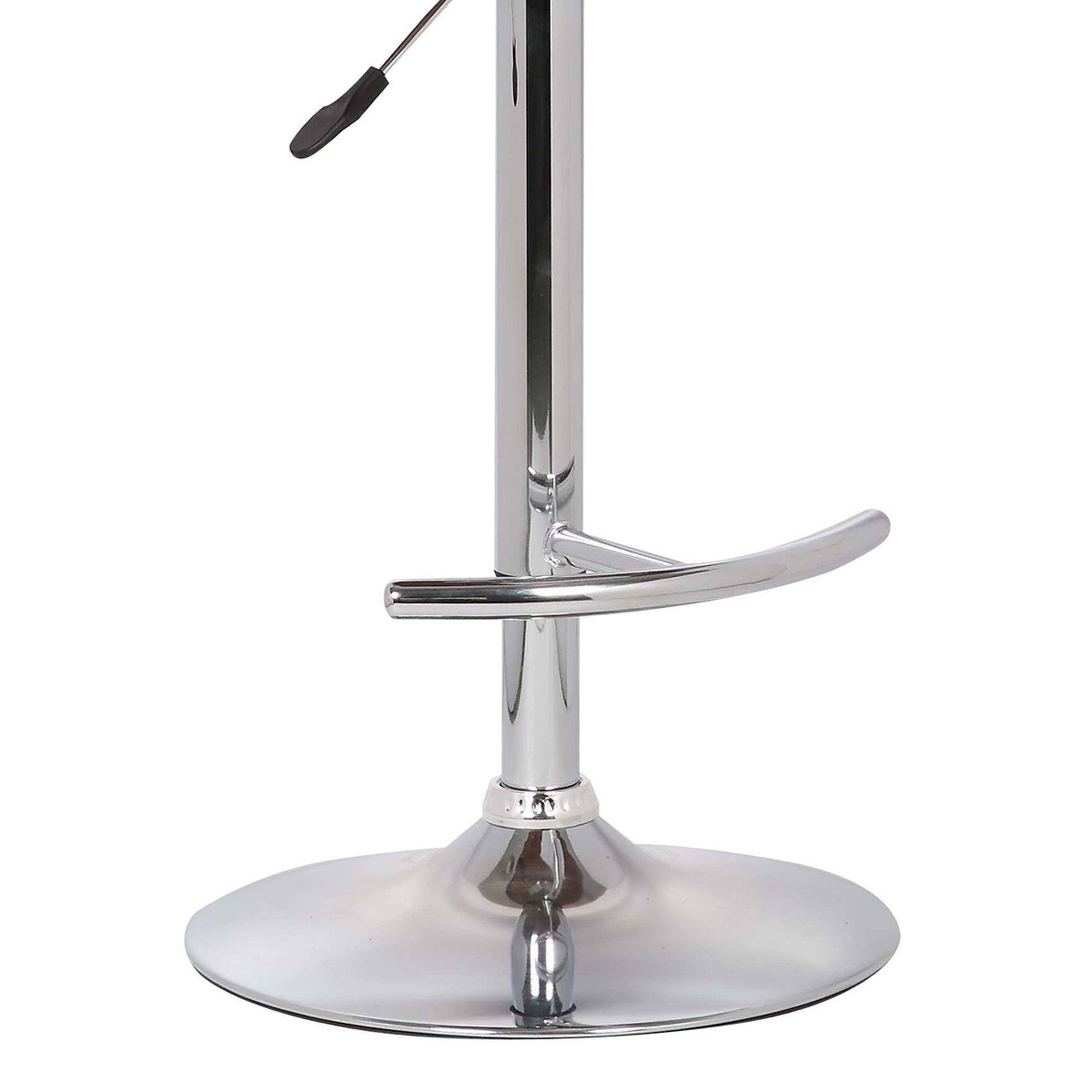 Black And Silver Fabric And Solid Wood Low Back Adjustable Height Swivel Bar Chair