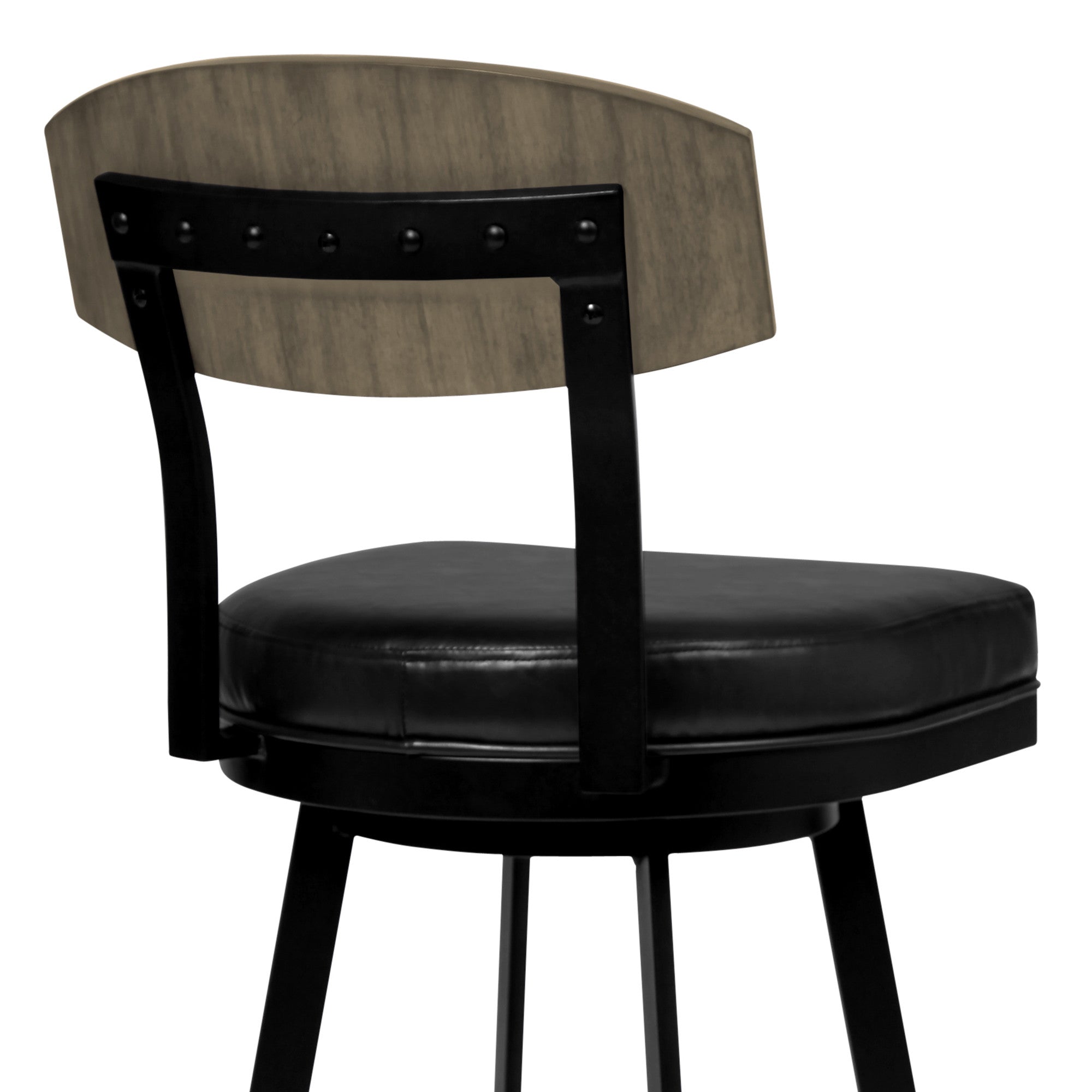 26" Black Fabric And Iron Counter Height Bar Chair