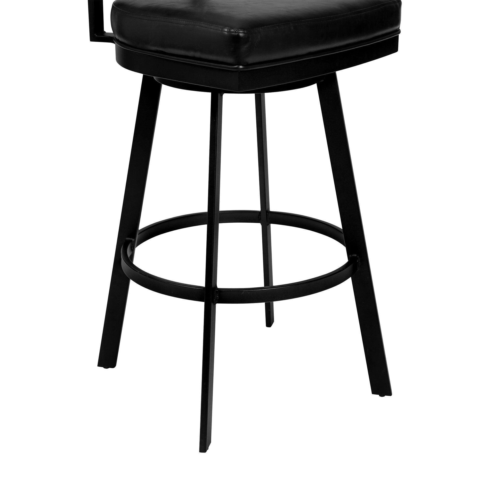 26" Black Fabric And Iron Counter Height Bar Chair