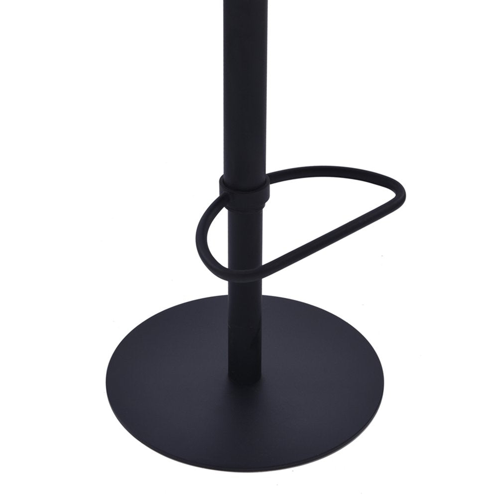 21" Coffee And Black Faux Leather And Fabric And Iron Low Back Adjustable Height Swivel Bar Chair